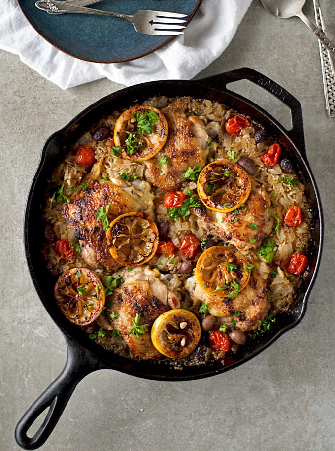One Skillet Greek Chicken And Rice - Cooking Goals