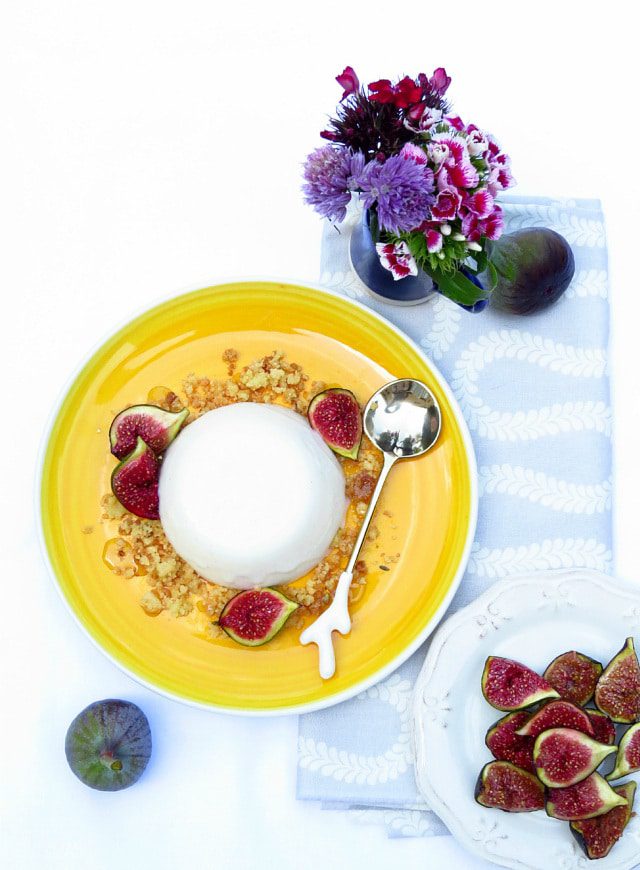 Buttermilk Panna Cotta With Lavender Shortbread And Honey Figs ...