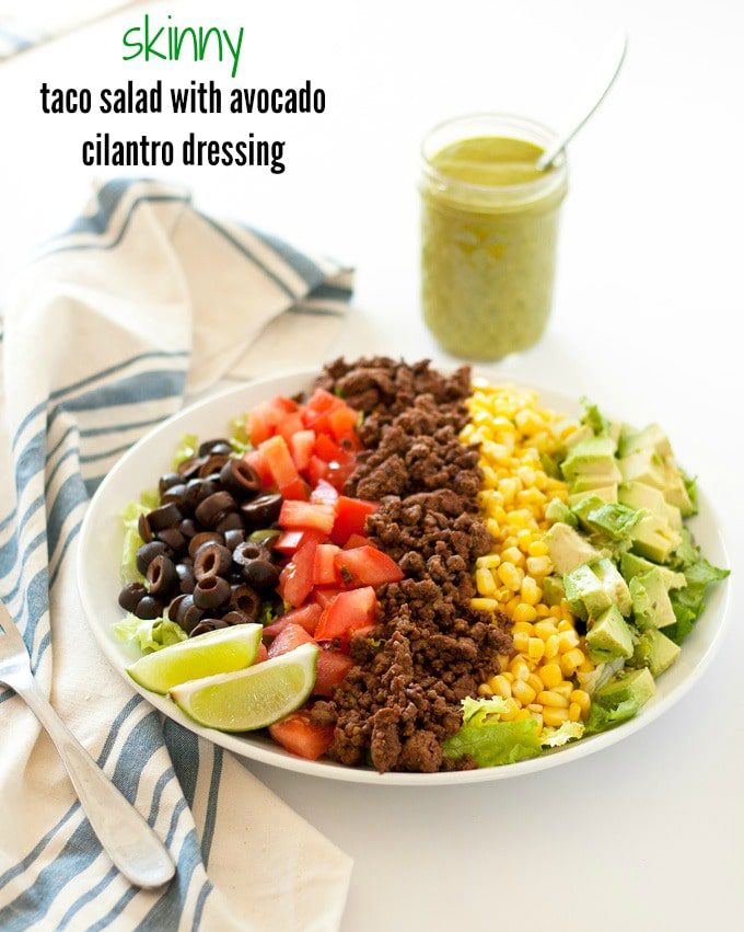 {skinny} Taco Salad With Avocado Cilantro Dressing | Cooking Goals