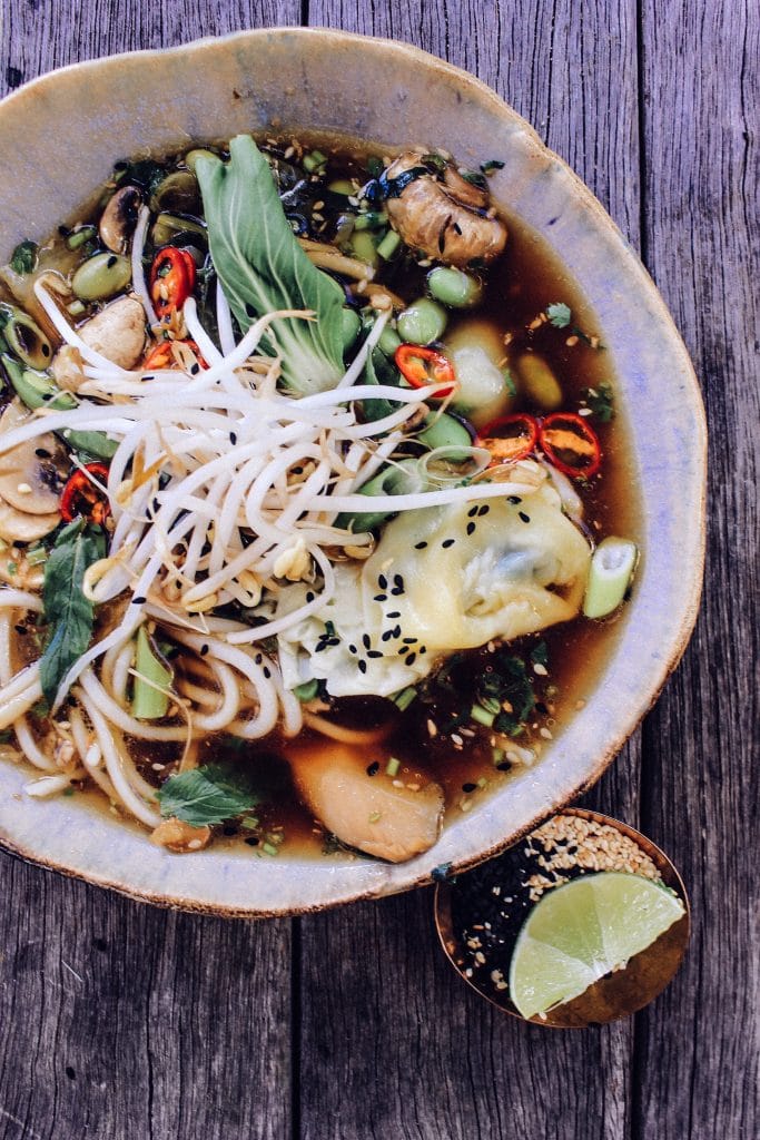 Veggie Broth Wonton Soup - Cooking Goals